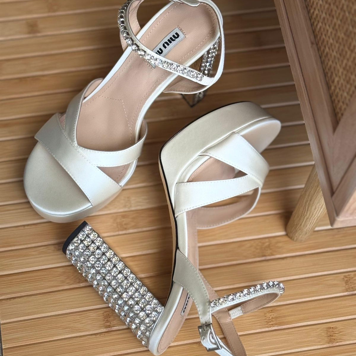 MIU MIU Nappa leather platform sandals