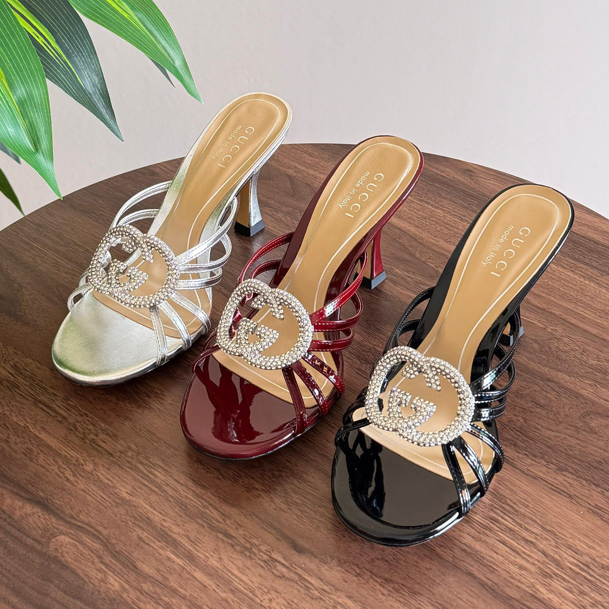 Gucci G 85 Crystal embellished Sandals