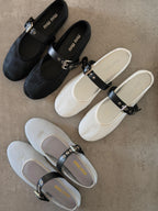 Miu Miu Ballerina Flat Shoe in Mesh Fabric
