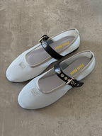 Miu Miu Ballerina Flat Shoe in Mesh Fabric