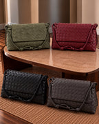 Bottega Veneta Intrecciato Woven Suede Crossbody Bag